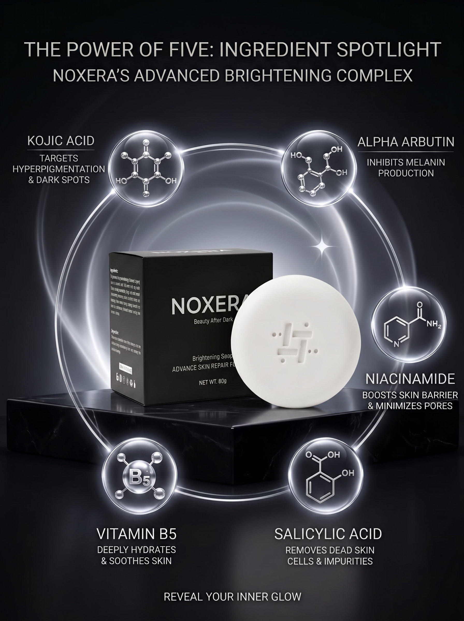 Noxera Brightening Soap – Advance Skin Repair Formula (80g)