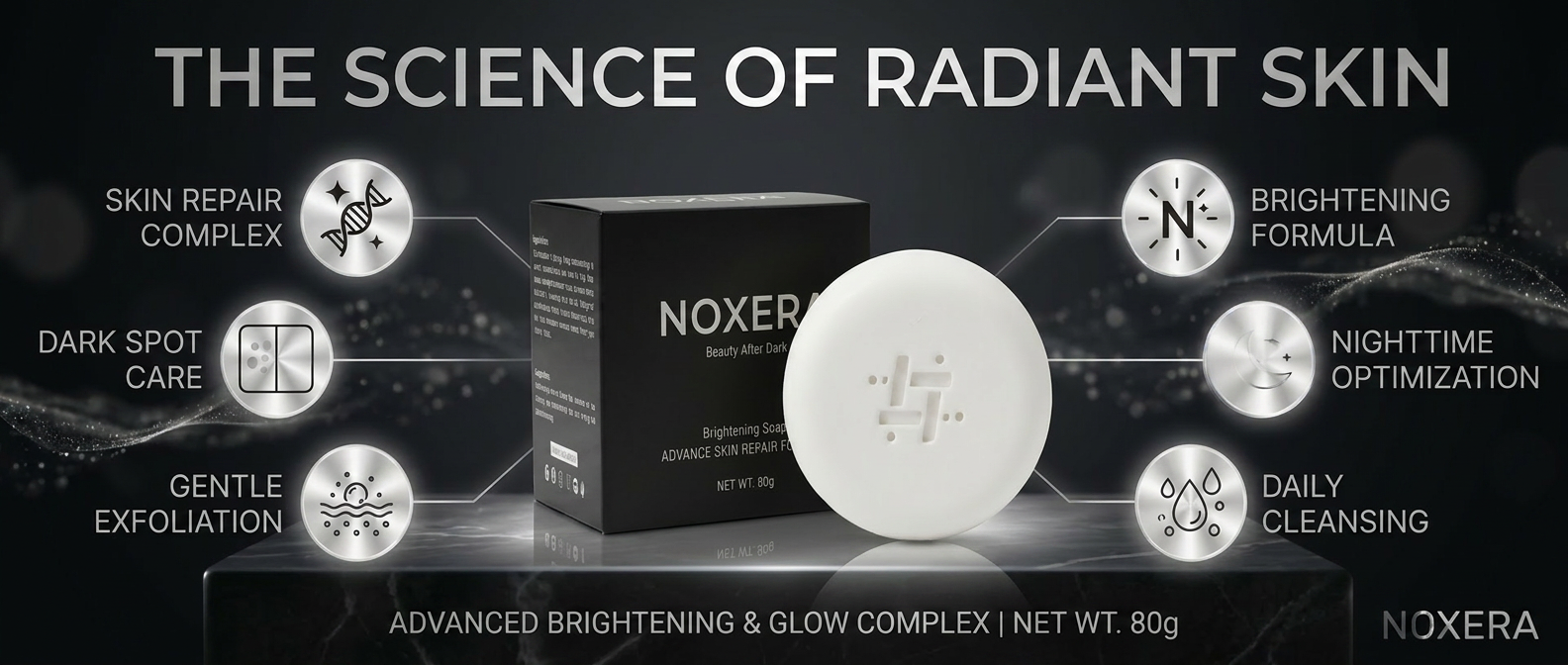 Noxera Brightening Soap – Advance Skin Repair Formula | Pack of 2 (2 x 80g)